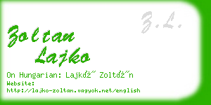 zoltan lajko business card